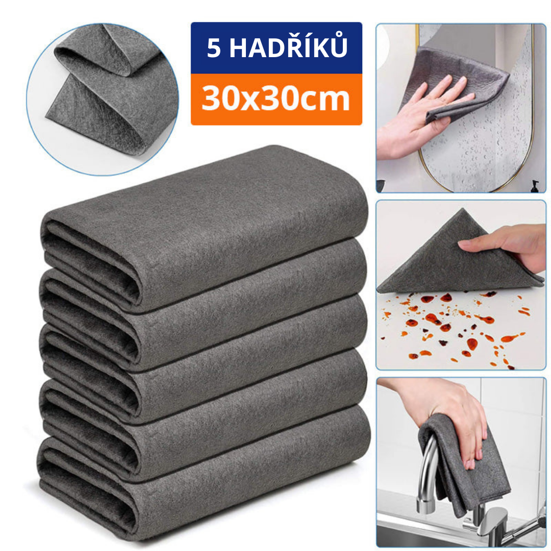 🔥 Magická Utěrka z Mikrovlákna – AKCE 5+5 ZDARMA! (Celkem 10 utěrek)